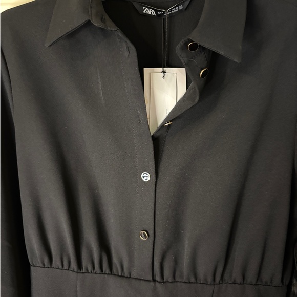 Zara Long Sleeve Black Dress Size M New with Tag - Picture 8 of 12
